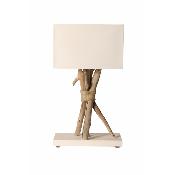 Lampe à poser artisanale en bois flotté naturel - Personnalisable - Fabriquée à la main en France