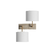 Lampe applique murale en bois patiné - 2 positions 2 coloris - Fabriquée main en France - Blanc 