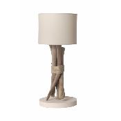 Lampe à poser artisanale en bois flotté 18x44cm - 4 coloris - Fabriquée à la main en France 