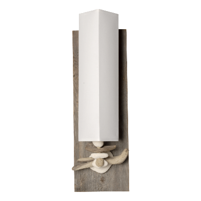 Lampe Applique Murale Verticale En Bois Et Galets Bord De Mer