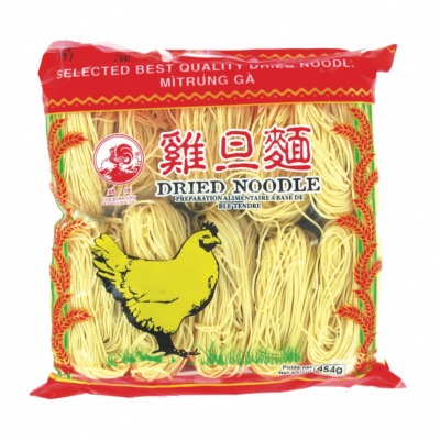 Nouilles chinoises fines à base d'oeufs Mitrung Ga - Marque Coq - 454G