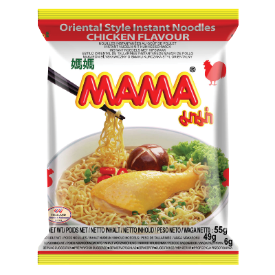 Soupe de nouilles instantanées en sachet saveur Poulet 55g - Marque MAMA