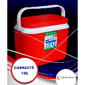 Glacière rigide de camping 10L (rouge) - Camping, Pique-nique, randonnée...