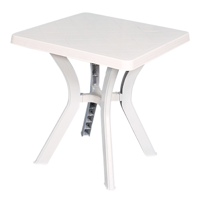 Table carrée de jardin blanche 70x70 cm en plastique