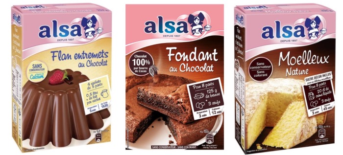 Alsa Préparation pour Flan Chocolat 232g, pour Gâteau Fondant Chocolat 320g, Moelleux Nature 435g