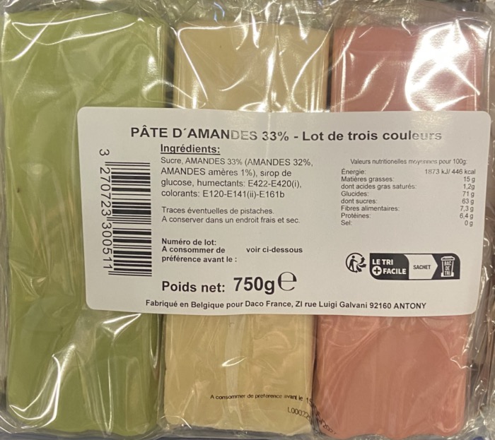Fruibon Pâte d'Amande 3 x 250g/Paquet