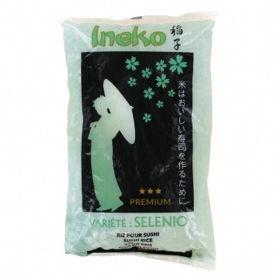 Riz pour Sushi INEKO - Variété premium Selenio - Petit grain - Sac de 1KG