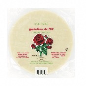 Galettes / Feuilles de riz rondes vietnamiennes Banh Trang - Diamètre 22CM - Marque Red Roses - 454G