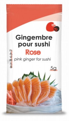 Gari Sushi Gingembre Rose Mariné en Mini-Sachet 5g - Sac de 100 Sachets