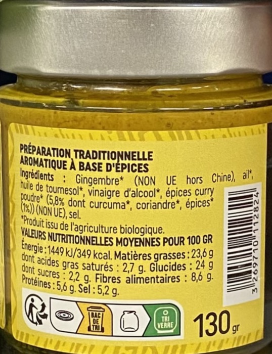 Le Coq Noir Pâte de Curry BIO 130g/Pot