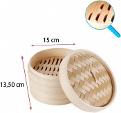 Cuiseur vapeur en bambou naturel diamètre 15cm