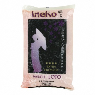 Riz pour Sushi INEKO - Variété extra premium Loto (grain gros) - Sac de 1KG