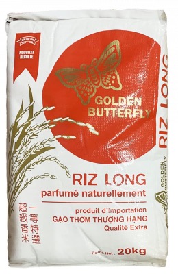 Riz Long Parfumé Thaïlandais 2023 Golden Butterfly 20kg 