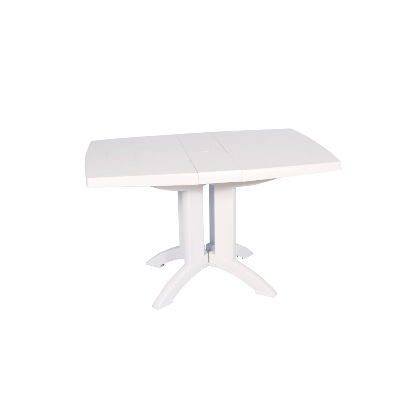 Table rectangulaire de jardin 160x110 cm - Pliable - Blanc