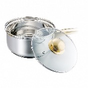 Batterie de cuisine / 5 casseroles en acier inoxydable tous feux