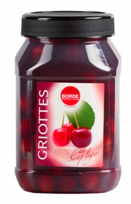 Griottes Dénoyautées au Sirop Léger 1L/Pot 