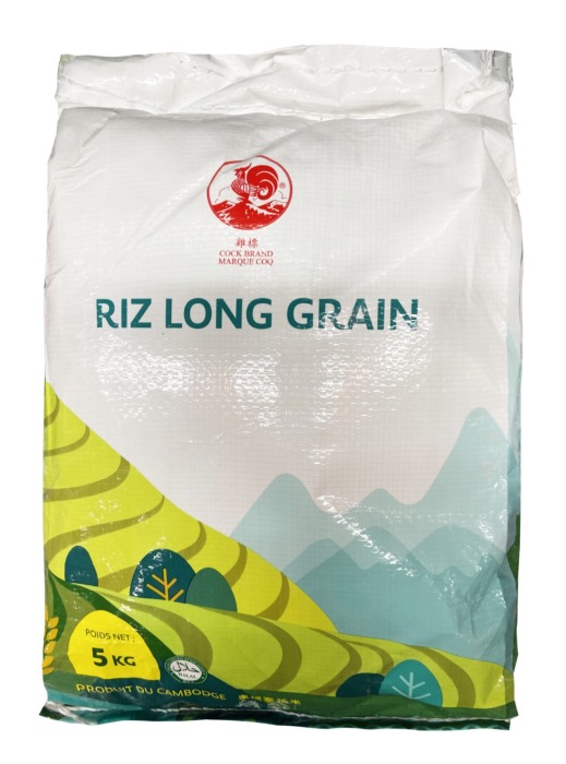 COCK Riz de Cambodge Grain Long 5kg/Sac