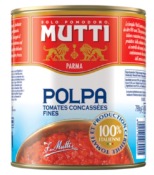 Tomate Pelée Concassée Mutti 790g/Boite
