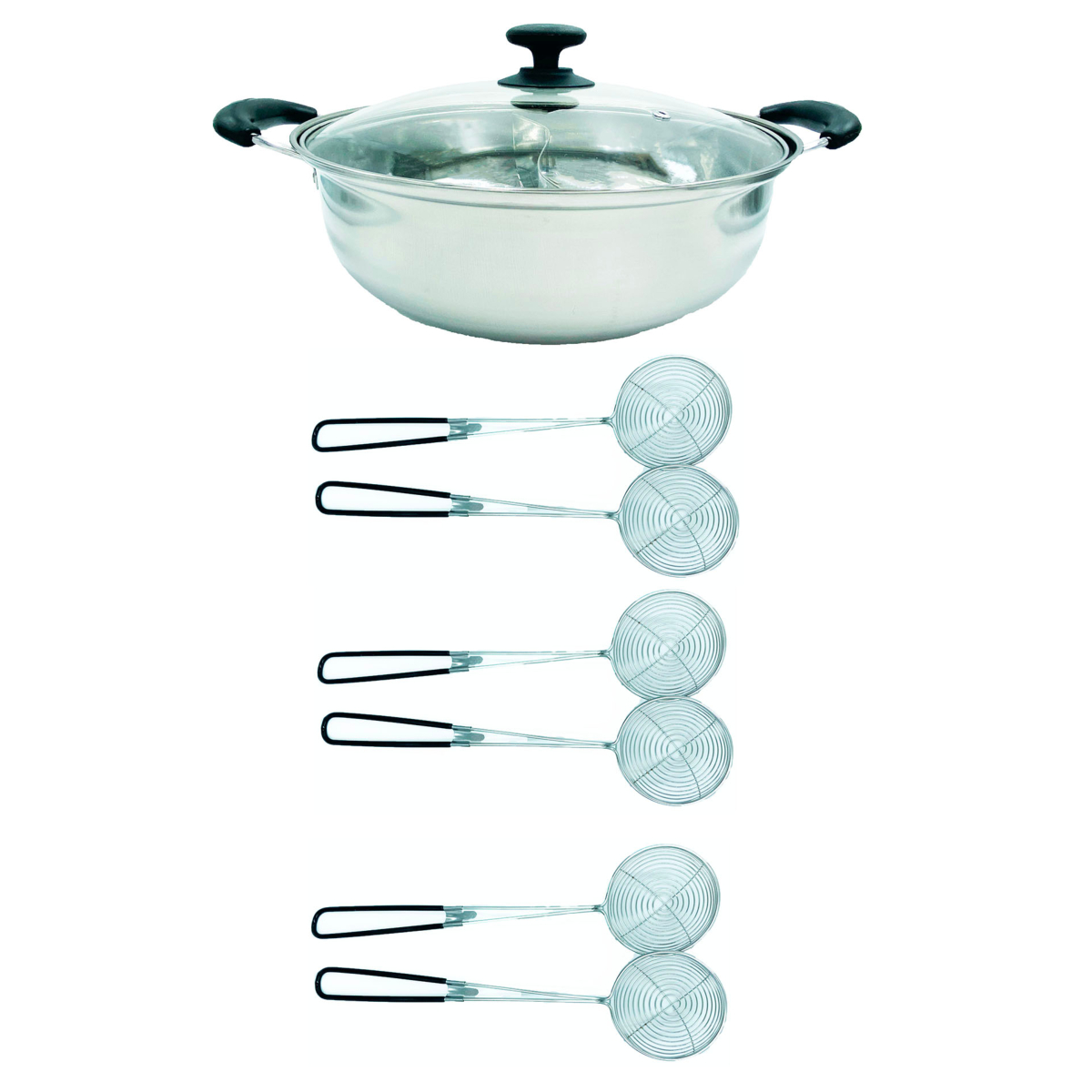 Marmite pour fondue chinoise avec séparateur 28CM Acier Inoxydable