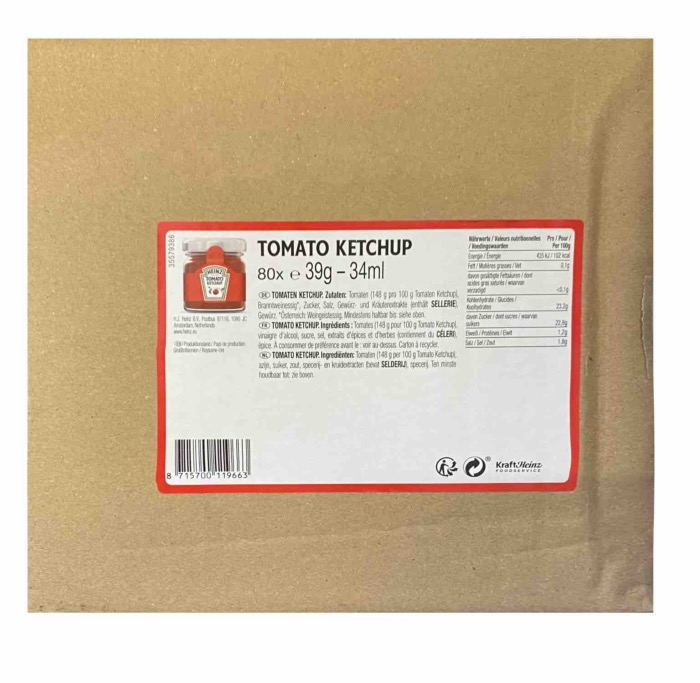 Sauce Ketchup HEINZ 80 x 39g/Carton 