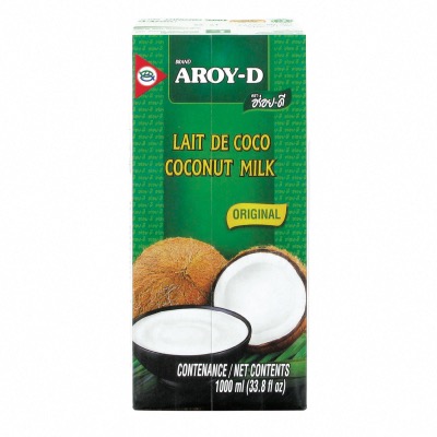 Lait de coco en brique 100% - Marque AROY-D  - Original 1L