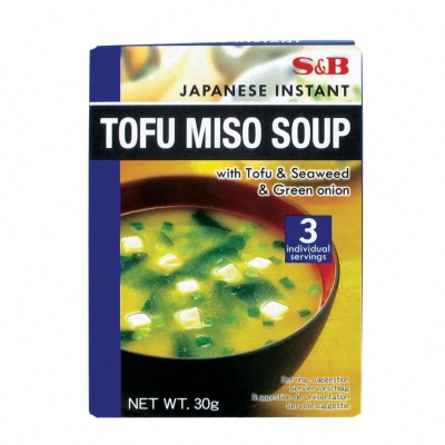 Soupe miso japonaise au tofu - Avec tofu, algues et oignions verts - Marque S&B