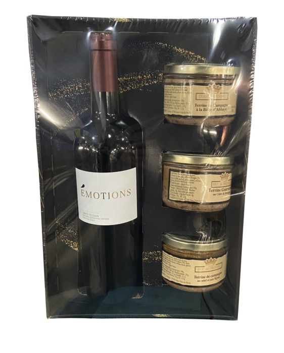 Duc De Pressac Coffret Tradition (3 Terrines et d'une Bouteille de Vin)/Coffret