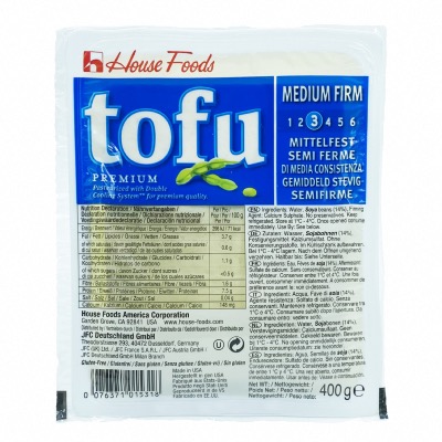 Tofu Semi-Ferme qualité Premium 400g - Vegan, sans gluten, sans conservateurs / Tofu Medium - Marque House Foods