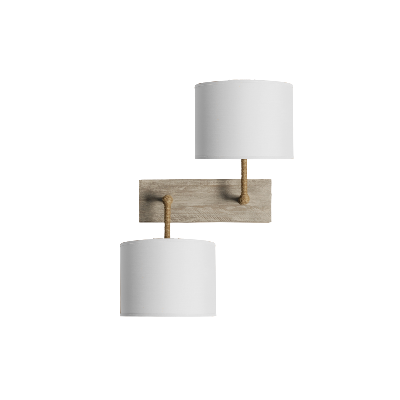 Lampe applique murale en bois patiné - 2 positions 2 coloris - Fabriquée main en France - Blanc 