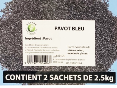 Pavot Bleu Spécial Boulangerie 2,5kg/Sachet