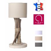 Lampe à poser artisanale en bois flotté 18x44cm - 4 coloris - Fabriquée à la main en France 