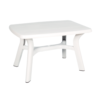 Table rectangulaire de jardin 120x80 cm (Blanc)