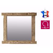 Miroir en bois flotté avec inscription marine personnalisable - Fabriqué à la main en France