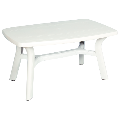 Table rectangulaire de jardin 140 x 85 cm (Blanc)