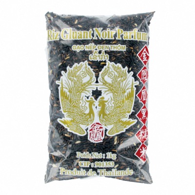 Riz Gluant Noir Parfumé de Thaïlande - Sac de 1KG 