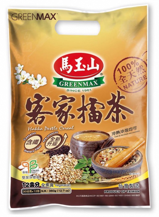 Green Max Préparation en Poudre à Base de Thé Hakka Pestle - 12 Sachets x 30g / Sac