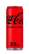 Coca-Cola Sans Sucres Sans Calories en Canette de 33cl