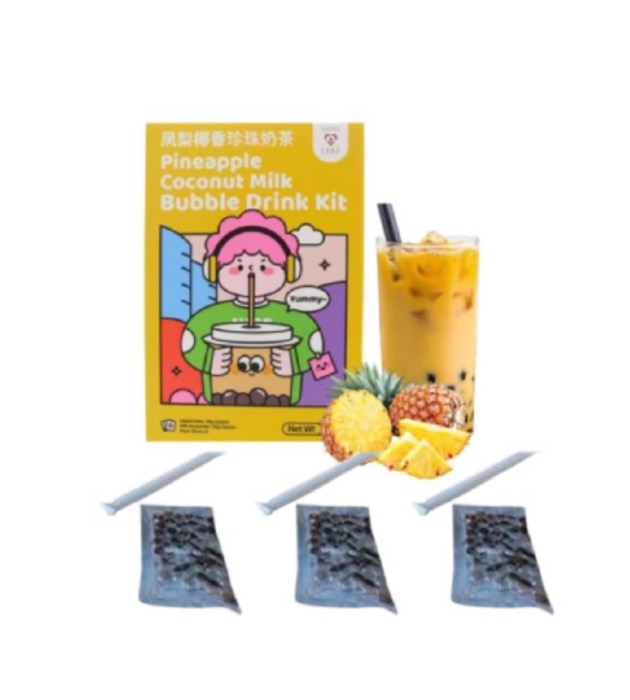 Tokimeki Kit de Thé au Lait avec Perles Saveur Lait de Coco et Ananas 255g/Boite