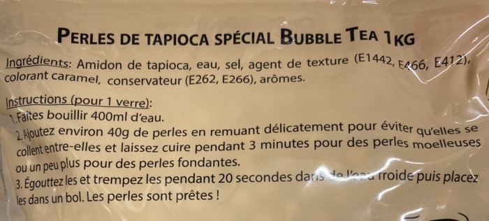 Yao Perles de Tapioca Spécial Bubble Tea Saveur Sucre Brun 1kg/Sachet
