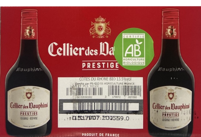 Cellier Des Dauphins Côtes-du-Rhône BIO Rouge 12 x 25cl/Carton