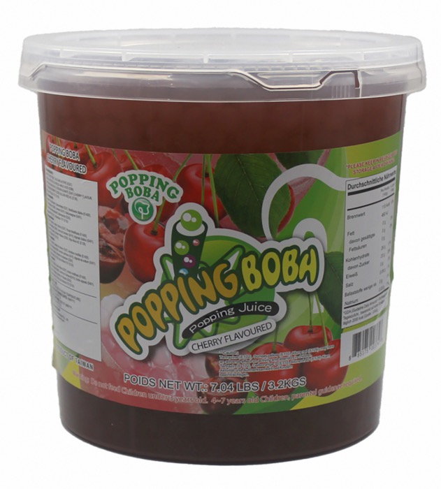 POPPING BOBA ORIGINAL pour Bubble Tea - Perles De Cerise 3,2kg/Pot