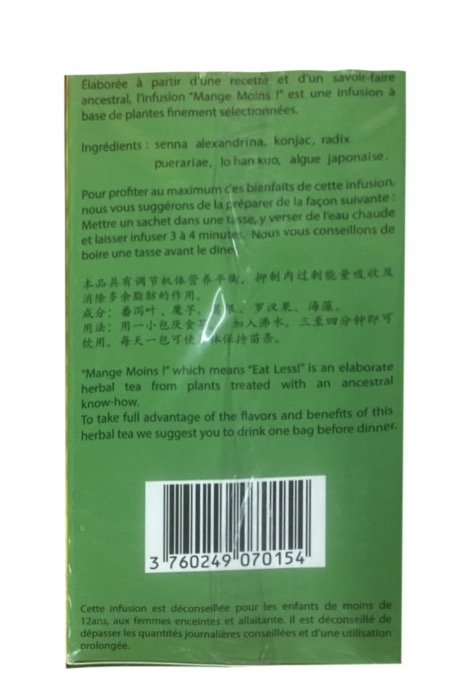 Fine Tonic Infusion Minceur Mange Moins 40g (20 sachets x 2g)/Boite