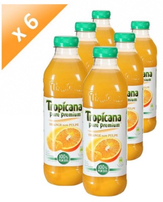 Jus d'Orange sans Pulpe  Tropicana 1L/Bouteille
