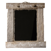 Miroir en bois flotté vieilli avec inscription marine personnalisable - Fabriqué à la main en France