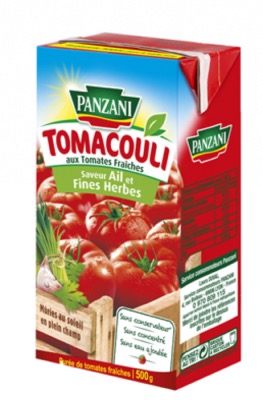 Purée de Tomates Fraîches Ail et Fines Herbes Tomatocouli Panzani 500g/Boîte